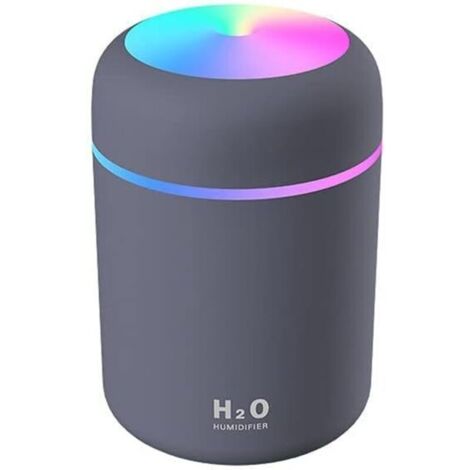 Mini humidificateur coloré et frais, diffuseur d'huiles essentielles, pour voiture, bureau, chambre, etc. (gris) (1/5)