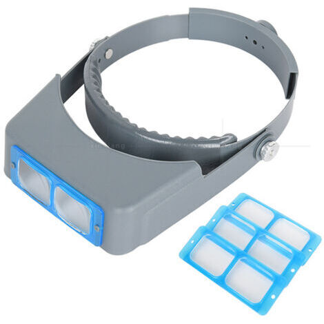 Loupe de bandeau, loupe de bijoux professionnelle à double lentille, loupe binoculaire en verre opitcal avec grossissement de lentille-1,5X 2X 2,5X 3,5X pour réparation, travaux manuels (1/5)
