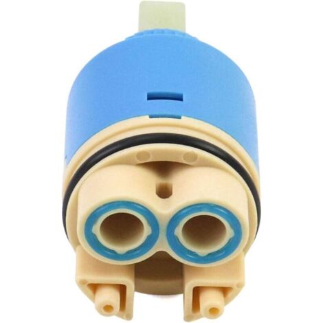 Cartouche de rechange en céramique, Céramique pour mitigeur, Cartouche en céramique pour cuisine ou salle de bain 35 mm, Bleu, avec fond