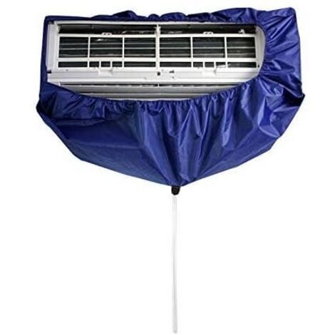 Sac de protection étanche pour climatiseur avec tuyau d'eau et de vidange de 3 m, sac de protection pour le nettoyage du climatiseur, sac mural pour climatiseur (bleu)
