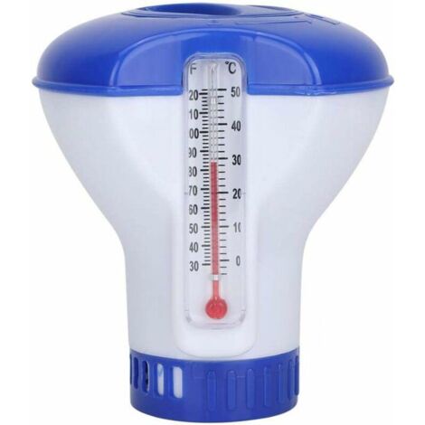 Diffuseur Flottant Piscine, Diffuseur Chlore Piscine avec Thermometre, Diffuseur De Chlore Automatique pour Tous Les & Piscines, Spas, Hot Tubs, Aquariums & Les Étangs du Poisson (1/5)