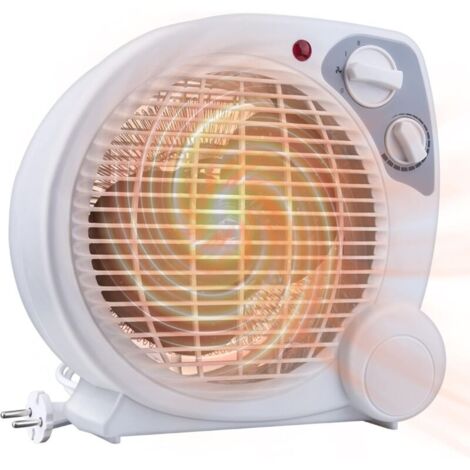 Radiateur Soufflant à Economie D'énergie 2000W, Radiateur Soufflant de Petite Taille Avec 2 Niveaux de Chauffage, Thermostat Réglable Portable, Corps en Spirale, Fonctionnement Chaud et Froid (1/5)