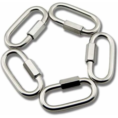 M6 Maillon Rapide en Acier Inoxydable D Forme Mousqueton Maillons de Chaîne 5pcs (1/5)
