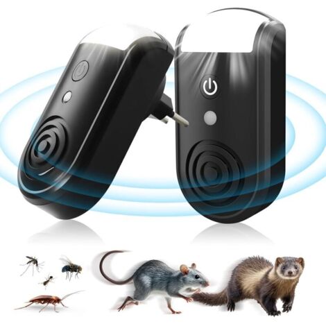 Lot de 2 répulsifs ultrason pour souris et rongeurs – Puissance 30W – Zone d'efficacité jusqu'à 150 m² – Respectueux des animaux (1/4)