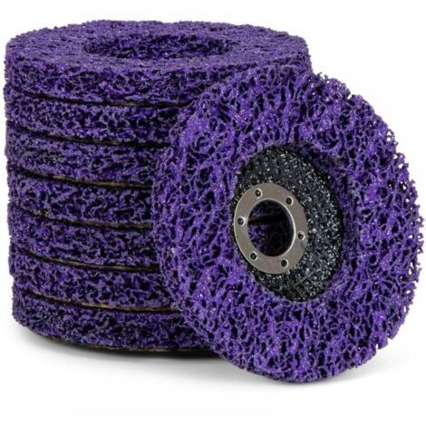 Lot de 8 disques de nettoyage, pour meuleuse d'angle, CSD, grossiers, diamètre : 125 mm, violets (1/4)
