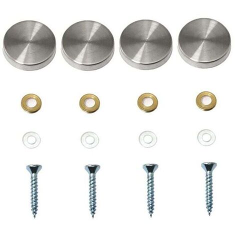 4er-Pack dekorative Spiegelschrauben, dekorative Nagelkappen, dekorative Schrauben aus poliertem Edelstahl für Spiegel, Glasschränke oder Möbel (0,79 Zoll/20 mm) (1/4)