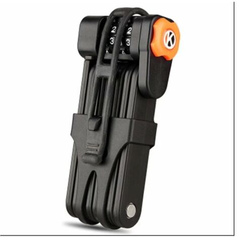 Antivol pliable avec support - Clé de 85 cm - 8 articulations - Pour VTT, vélo de route, BMX, VTT (Noir) (1/5)