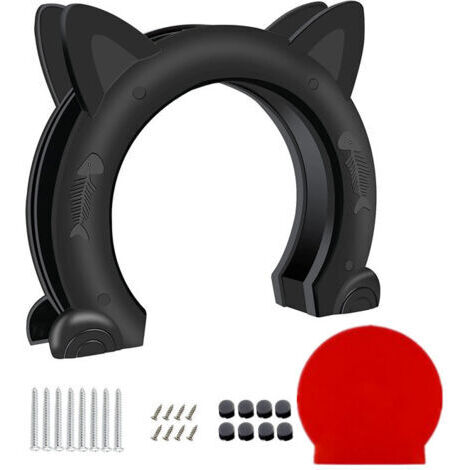 Porte intérieure pour chat jusqu'à 10 kg – Matériau ABS résistant – Installation fixe avec vis – Trou traversant 6,89' x 1,38' (1/5)