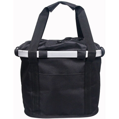 Panier pliant pour vélo, noir, 14,29,410,2 pouces, un couvercle avant en alliage d'aluminium, accessoires pour VTT, sac pour vélo pliant. (1/5)