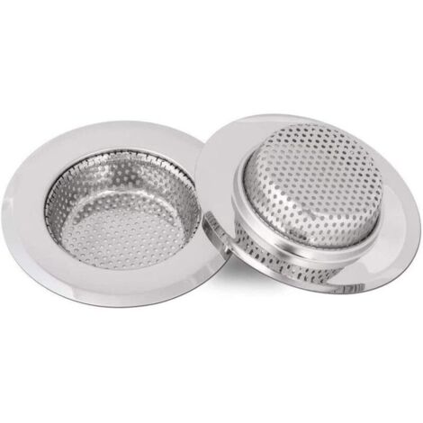 2 Pcs Filtre évier Cuisine, Filtre à évier en acier inoxydable, grille evier (Large)