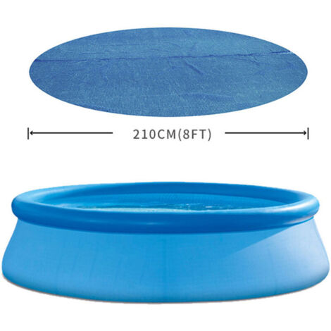 8ft Round Pool Sun Protection Tarpaulin Weather Resistant Foldable Energy Saving Pool Cover (1/4)