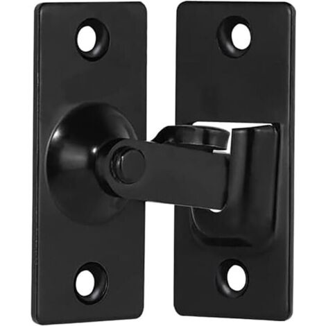 Loquet de porte coulissante à angle droit en acier inoxydable à 90 degrés, boucle pliante pour porte et fenêtre coulissantes de grange (noir) (1/5)
