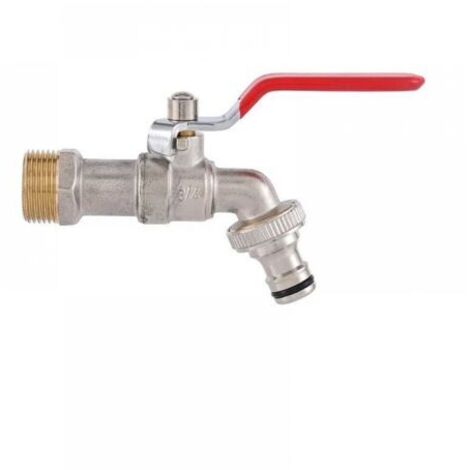 Robinet en laiton de haute qualité, antirouille et antigel + raccord de tuyau gratuit + e-book pour jardin, lave-linge, Baril de Pluie-robinet lavabo vasque (1/5)