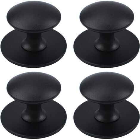 Boutons de placard adhésifs, boutons de placard de cuisine auto-adhésifs, poignées de tiroir, 4 pièces (noir) (1/5)