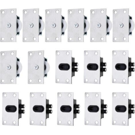 Lot de 16 roulettes de rechange pour porte coulissante - Accessoires de meubles pour armoires (1/5)