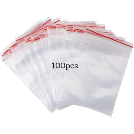 100 pcs Transparents (10 x 15cm) Sachets Zip Refermables Sachet Zip Transparent Pochette Zip Sachet Plastique Zip Pochette Plastique Zip Sachet Plastique Transparent Sachets (1/5)