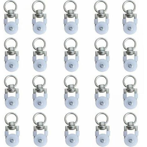 20pcs Rouleaux de Rail de Rideaux,Rouleaux de Rail,Rouleaux de Tringle à Rideaux GlissièRes,Poulie Silencieuse,Rail de Rideaux FenêTre Double Rail Rouleau,pour Rails de Rideau de Windows (1/4)