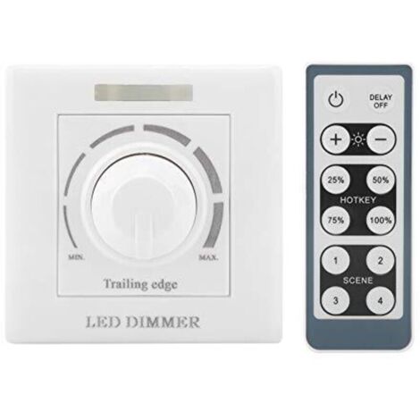 Variateur d'intensité LED, 220V 200W avec Télécommande Infrarouge Gradateur LED Interrupteur Universel Variateur de Lumière Button Interrupteurs Gradateur Commutateur (1/4)