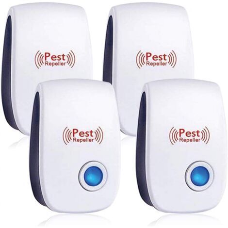 4 Pack Ultrason Souris et Rats,Répulsif Ultrason Anti-Rongeurs Insectes & Intérieur Répulsif Électronique Anti Souris, Moustiques, Cafards, Rats, Fourmis, Araignées (1/5)