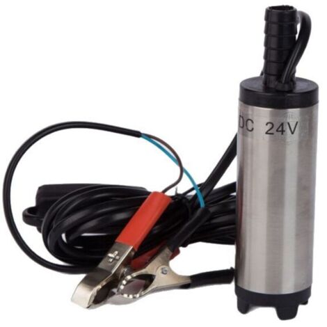 Pompe de transfert de carburant 12 V, mini pompe portable en acier inoxydable avec interrupteur, pompe de transfert d'huile et de diesel 12 V (1/4)