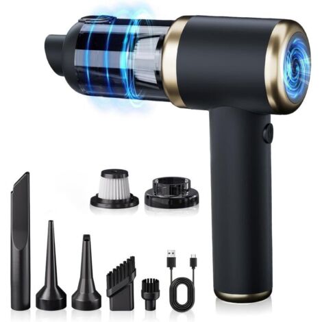Aspirateur de voiture sans fil, aspirateur à main haute puissance et dépoussiéreur, mini souffleur portable avec batterie et plusieurs buses pour voiture, maison (1/4)