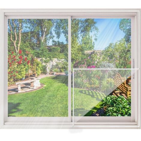 Moustiquaire de fenêtre 150 x 180 cm, lot de 1, moustiquaire en tulle à mailles fines, anti-mouches – Blanc (1/4)