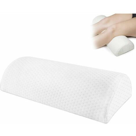 Coussin de Coussin Demi-Lune, Demi-Cylindre Repose-Pieds, Coussin de Repose-Pieds en Mousse à Mémoire de Forme, Oreiller de Pied sous Le Bureau, Repose Pieds Bureau Mousse, Blanc (1/5)
