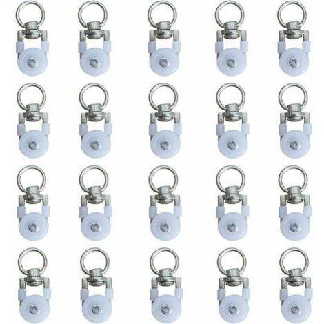 20pcs Rouleaux de Rail de Rideaux,Rouleaux de Rail,Rouleaux de Tringle à Rideaux GlissièRes,Poulie Silencieuse,Rail de Rideaux FenêTre Double Rail Rouleau,pour Rails de Rideau de Windows (1/5)