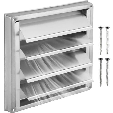 1pcs Grille Ventilation 125mm, Acier Inoxydable 304(Argent), Résistante aux Intempries, pour Systèmes de Ventilation et Hottes pour Montage Mural Extérieur