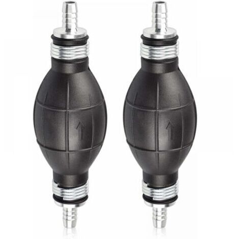 2PCS Pompe à Main Essence en Caoutchouc 8mm - Poire d'Amorçage Carburant pour Voitures, Motos et Bateaux (Noir) - Pompe Manuelle de Transfert (1/4)