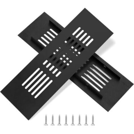 2 grilles de ventilation noires en aluminium, 15 x 8 cm, pour la ventilation des placards et des pièces (1/5)