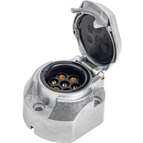 Adaptateur à 7 broches pour le raccordement de remorques et de caravanes, connecteur à vis, prise de courant à 7 broches, 12 V, prise d'attelage pour camions, véhicules (1/5)