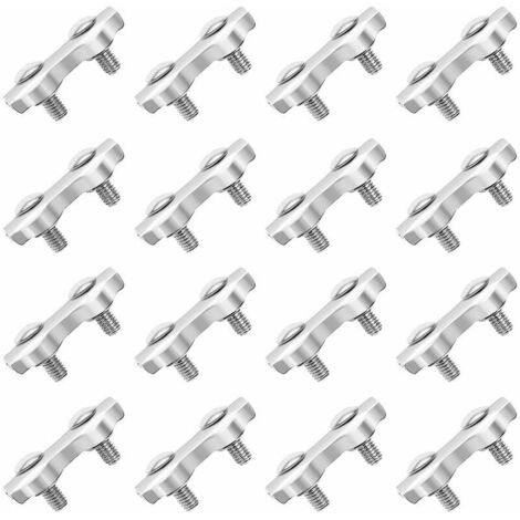 M2 Pince de Cable 18 Pcs Double Serre Cables Inox en Acier Inoxydable pour Filin Cable Inox pour 2MM Pince à Cable en Acier Inoxydable (1/5)