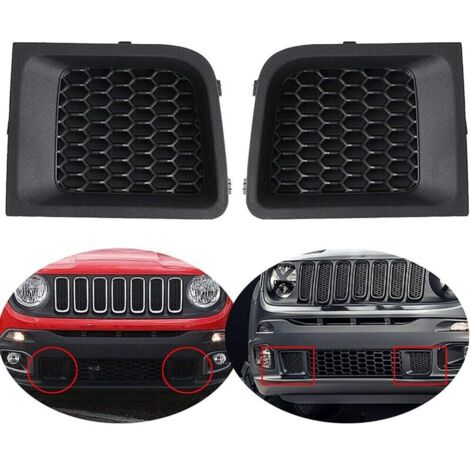Pièces de rechange pour les grilles/couvercles de pare-chocs avant (gauche + droite) pour les modèles Jeep 2015-2018 (1 paire) (1/4)