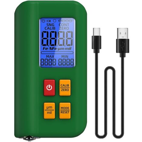 BSIDE Mini Testeur d'Épaisseur de Peinture Automobile Grand Écran Triple Affichage 0-1500µm Fe/NFe Détection/Calibrage Automatique Jauge Épaisseur Professionnel avec Batterie Rechargeable et Housse (1/5)