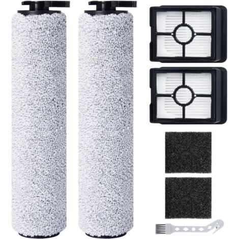 Rouleau de brosse de rechange et filtre HEPA pour BISSELL CrossWave HF3 Aspirateur Balai Laveur Sans Fil (3598N), 2 rouleaux de brosse + 2 filtres HEPA + 2 éponges filtrantes + 1 brosse de nettoyage (1/5)
