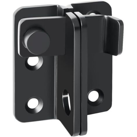 Verrou Porte Exterieur Loquet Porte Interieure, Verrou Portail Coulissante Serrure Volet à Bascule Boulon pour Fenêtre, Placard et Jardin, Noir Mat en Acier Inoxydable, Moyen, EMS3005-B (1/5)