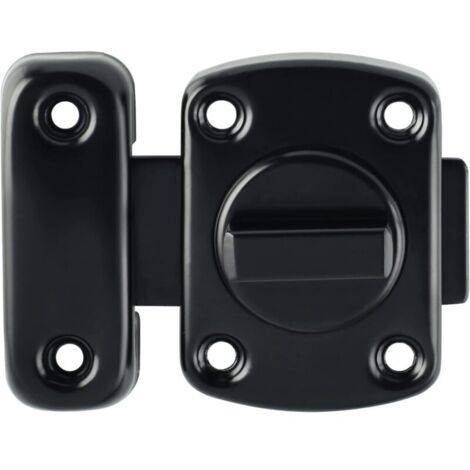 Verrou de Porte Bouton/Cylindre, en Acier Inoxydable SUS304, Verrou de sécurité pour porte, avec Protection Anti Arrachement, en Acier Inoxydable, Loquet Verrou de Porte de Salle de Bain, Noir (1/5)