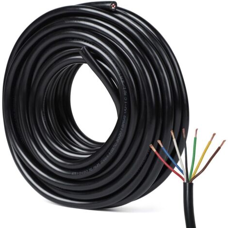 Câble 7 Conducteurs 10m pour Remorque, Câble Électrique Rond 7 Fils 0.8mm², Faisceau Remorque 7 Broches pour Caravane Voiture Camping-Car RV