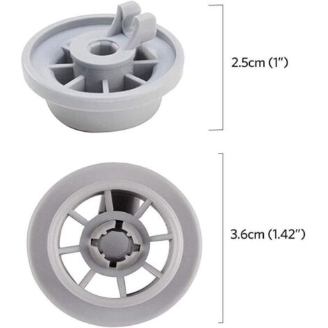Roulettes de panier inférieur pour lave-vaisselle Bosch , Siemens , Neff , AP2802428 , PS3439123 , Poweka (4 pièces)