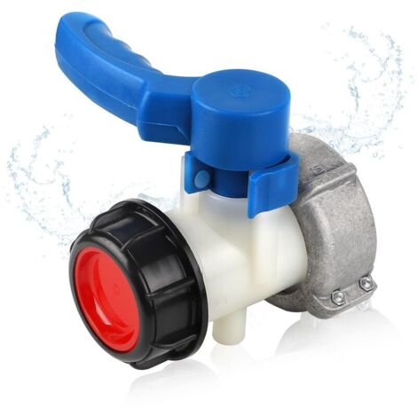SWAIWS Robinet Cuve 1000L Adaptateur Cuve 1000L DN40 (62mm) Raccord Cuve IBC Robinet de Vidange Adaptateu de Réservoir IBC Connecteur Cuve IBC Papillon (1/5)