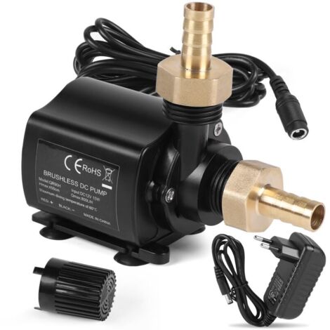 Pompe Immergée 12V 800L/H 4,5M Régulation Vitesse - Vide Cave Adaptateur Secteur Pompe Eau Aquarium Système Circulation