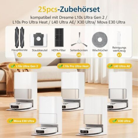 KIT D'ACCESSOIRES 18 PièCes pour S8/S8+/S8 Pro Ultra Robot Aspira6879 KIT D'ACCESSOIRES 18 PièCes pour S8/S8+/S8 Pro Ultra Robot Aspira6879