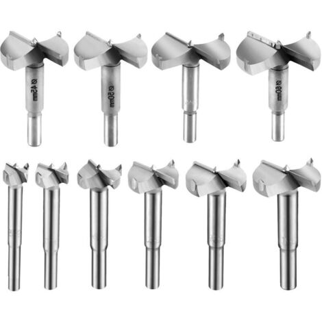 Mèches Bois , 10 Pcs Mèches Forestières , Faconner Meche a Fraiser Bois Fraise Perceuse Bois 15mm 20mm 25mm 30mm 35mm 40mm 45mm 50mm 55mm 60mm (1/5)