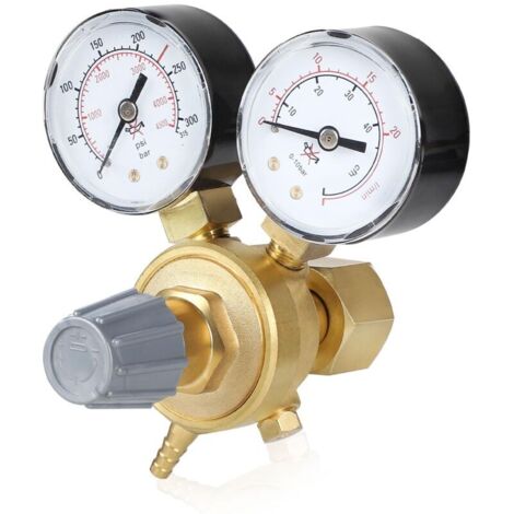 Réducteur de Pression Argon/CO2 pour Gaz de Protection MIG MAG WIG TIG Soudure 315 Bar Raccord W21,8 x 1/14" Regulateur de Pression Argon