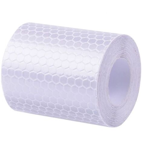 Bande réfléchissante autocollante d'avertissement - Bande réfléchissante autocollante de sécurité - 5 × 300 cm (blanc) (1/5)