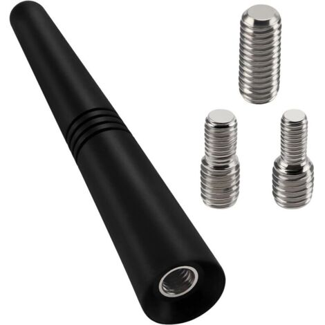 9.2cm Mini Antenne Voiture Courte, FM/AM Tige d'antenne de Voiture, Mini Antenne de Voiture Universelle, avec 3 Vis M4/M5/M6, pour la Réception Radio FM/AM (1/5)
