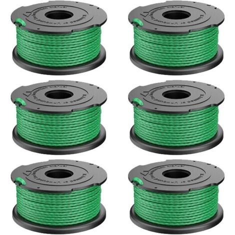 Lot de 6 bobines de fil vert pour dbroussailleuse Black & Decker GL7033 GL8033 GL9035 A6482 (1/4)