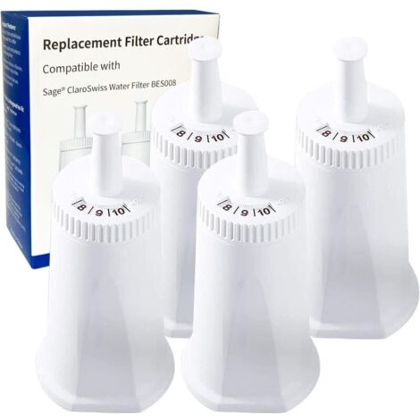 Filtre à eau de rechange pour machine à café expresso Breville Sage Oracle Touch Barista Claro Swiss BES008 BES920 BES878 BES880 BES980 BES990 (lot de 4) (1/5)