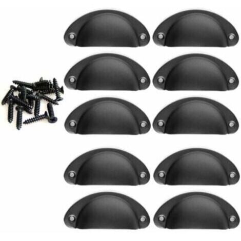 10PCS Poigne de Coquille Vintage pour Tiroir Armoire Meuble Cuisine Fer Incurv Bouton de Porte de Placard (1/5)